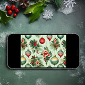 かわいいレトロなオーナメントと花のクリスマス シーズンカード