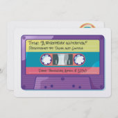 かわいいレトロなカセットテープの招待状 招待状 (正面/裏面)