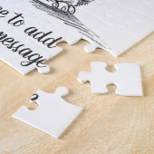 かわいいレトロなクリスマスのペンギン(帽子とマフラー付き) ジグソーパズル (側面)