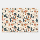 かわいいレトロなコージーな秋のパターン ラッピングペーパーシート (正面)