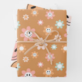 かわいいレトロなダイジースター ラッピングペーパーシート (インサイチュ)