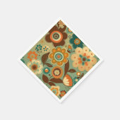 かわいいレトロなビンテージの花 スタンダードカクテルナプキン (角)