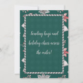 かわいいレトロなビンテージグリーンクリスマスカード シーズンカード (裏面)