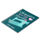 かわいいレトロなミシンと裁縫さん ノートブック (左側)