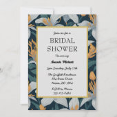 かわいいレトロなユリの花のブライダルシャワー招待状 招待状 (正面)