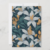 かわいいレトロなユリの花のブライダルシャワー招待状 招待状 (裏面)