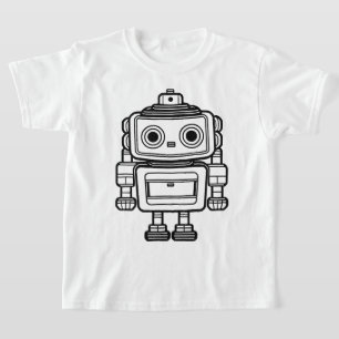 かわいいレトロなロボット漫画イラストレーションの子供 Tシャツ