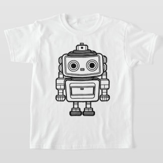 かわいいレトロなロボット漫画イラストレーションの子供 Tシャツ