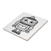 かわいいレトロなロボット漫画イラストレーション タイル (側面)