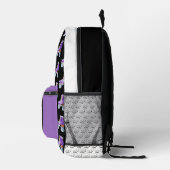 かわいいレトロなローラースケートミュージック | モノグラム プリントバックパック (右)