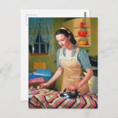 かわいいレトロなヴィンテージのアイロン掛け ポストカード (正面/裏面)