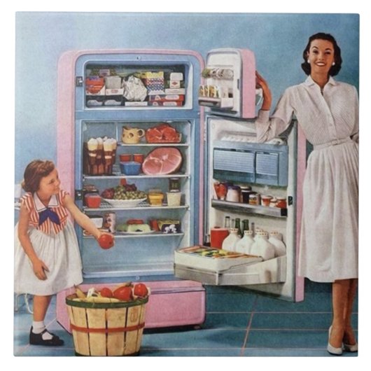 かわいいレトロなヴィンテージのキッチンデッキ タイル (正面)