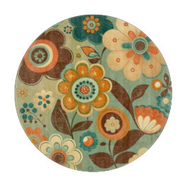 かわいいレトロなヴィンテージの花 カッティングボード