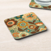 かわいいレトロなヴィンテージの花 コースター (左側)