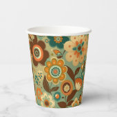 かわいいレトロなヴィンテージの花 紙コップ (裏面)