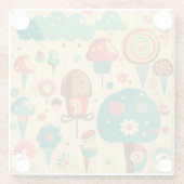 かわいいレトロなヴィンテージアイスクリーム ガラスコースター (裏面)