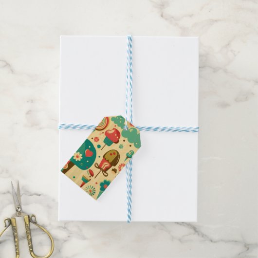 かわいいレトロなヴィンテージアイスクリーム ギフトタグ (より糸付き)