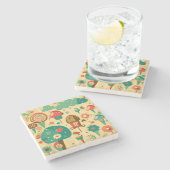 かわいいレトロなヴィンテージアイスクリーム ストーンコースター (横)