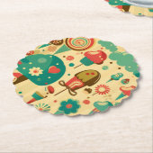 かわいいレトロなヴィンテージアイスクリーム ペーパーコースター (アングル)