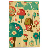 かわいいレトロなヴィンテージアイスクリーム ミディアムペーパーバッグ (正面)