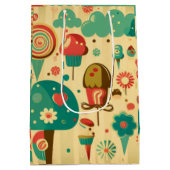 かわいいレトロなヴィンテージアイスクリーム ミディアムペーパーバッグ (裏面)