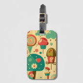 かわいいレトロなヴィンテージアイスクリーム ラゲッジタグ (正面縦)