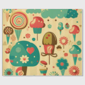 かわいいレトロなヴィンテージアイスクリーム ラッピングペーパー (フラット)