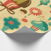 かわいいレトロなヴィンテージアイスクリーム ラッピングペーパー (角)