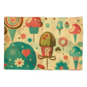 かわいいレトロなヴィンテージアイスクリーム 枕カバー (裏面)