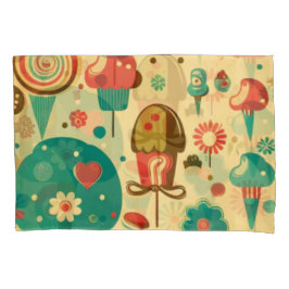 かわいいレトロなヴィンテージアイスクリーム 枕カバー