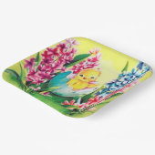 かわいいレトロなヴィンテージイースターのひよこパーティー ペーパープレート (傾斜あり)