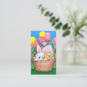 かわいいレトロなヴィンテージイースターバニーホリデー 名刺 (スタンド正面)