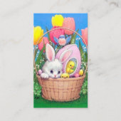 かわいいレトロなヴィンテージイースターバニーホリデー 名刺 (正面)