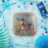 かわいいレトロなヴィンテージイースター鹿パーティー ペーパープレート (パーティー)