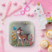 かわいいレトロなヴィンテージイースター鹿パーティー ペーパープレート (パーティー)