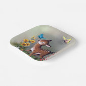 かわいいレトロなヴィンテージイースター鹿パーティー ペーパープレート (傾斜あり)