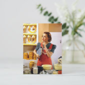 かわいいレトロなヴィンテージキッチン ポストカード (スタンド正面)