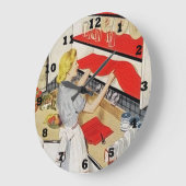 かわいいレトロなヴィンテージキッチン ラージ壁時計 (傾斜)