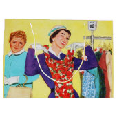 かわいいレトロなヴィンテージショッピングが好きな人たち ラージペーパーバッグ (裏面)