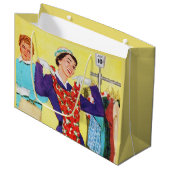 かわいいレトロなヴィンテージショッピング愛好家 ラージペーパーバッグ (正面アングル)