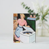 かわいいレトロなヴィンテージランドリー ポストカード (スタンド正面)