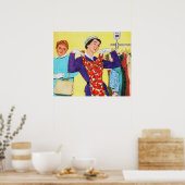 かわいいレトロなヴィンテージ店 ポスター (キッチン)