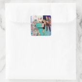 かわいいレトロなヴィンテージ清掃係 スクエアシール (バッグ)