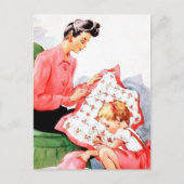 かわいいレトロなヴィンテージ裁縫 ポストカード (正面)