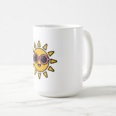 かわいいレトロな太陽のピンクサングラスサマー コーヒーマグカップ (正面右)