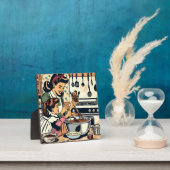 かわいいレトロな母と娘の共同でお菰を作る フォトプラーク (インサイチュ)