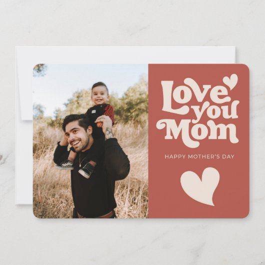 かわいいレトロな母の日 シーズンカード (正面)