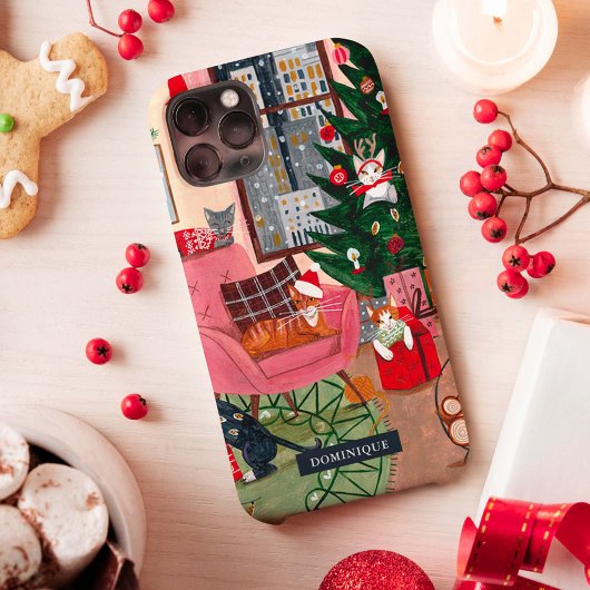 かわいいレトロな猫クリスマス Case-Mate iPhoneケース