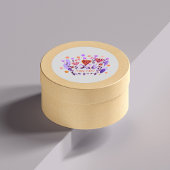 かわいいレトロな花イースターステッカー ラウンドシール