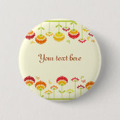 かわいいレトロな花園の名前 缶バッジ (正面)